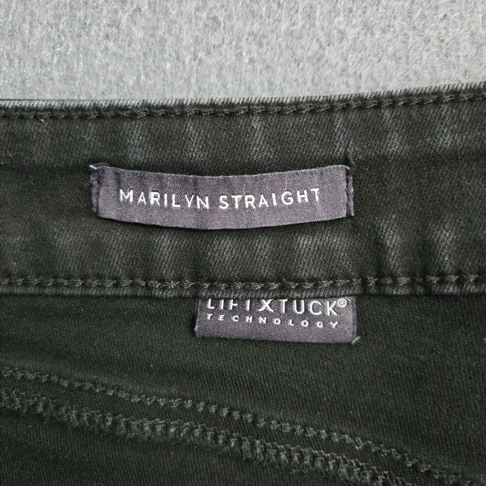 NYDJ Jeans Women 14P Black Marilyn Straight Mid Rise Lift Tuck Technology